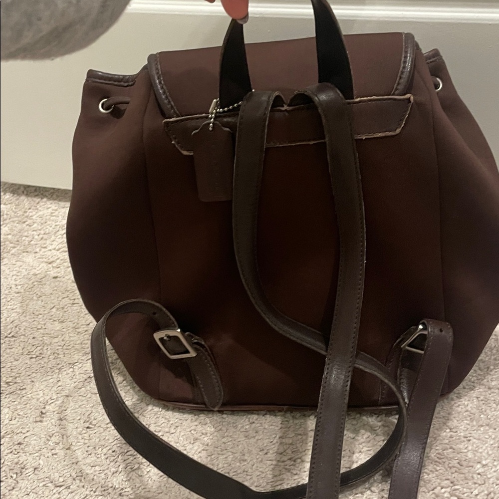 Coach Brown Backpack With Drawstring Closure - image 2